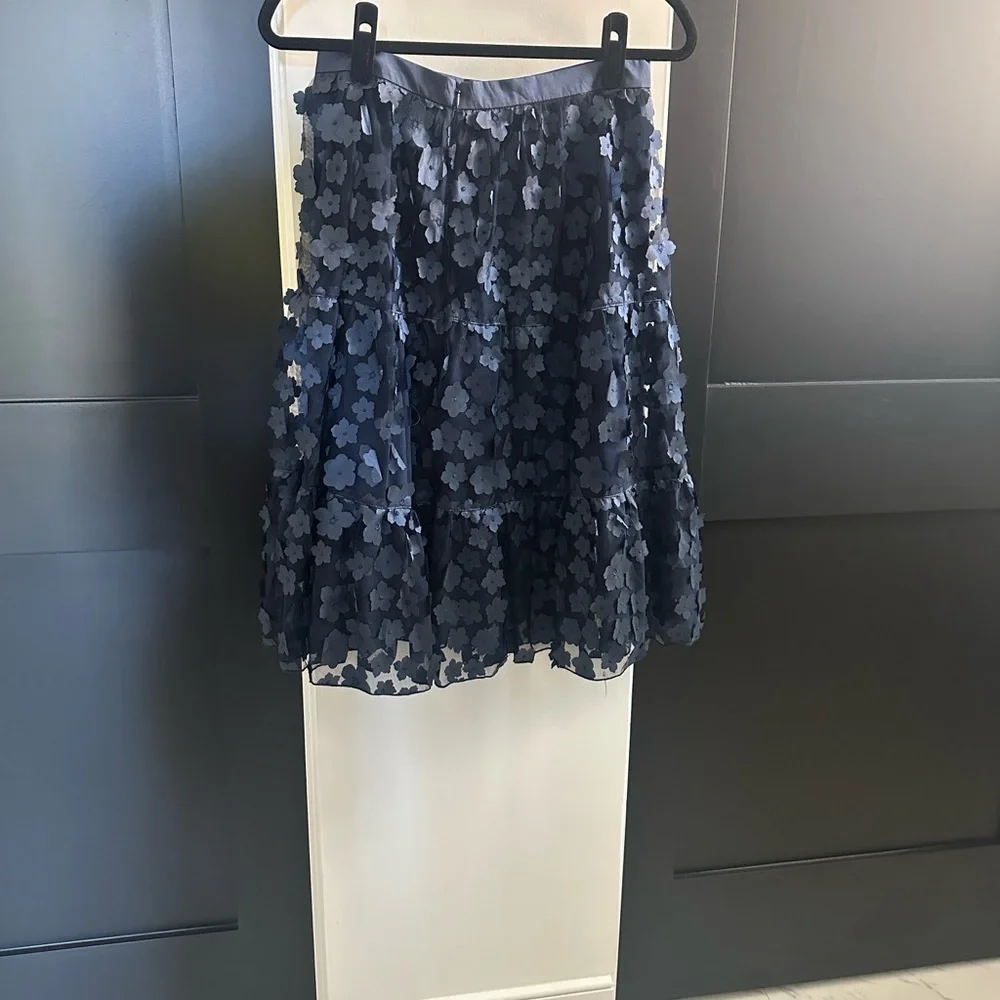 Eva Franco Navy Floral A-Line Skirt - Picture 8 of 12